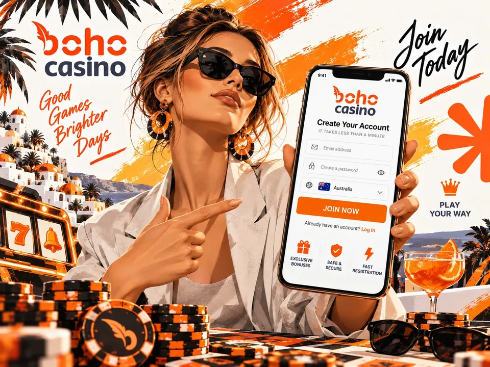Boho Casino account registration artwork